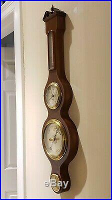 1950's CHELSEA Clock Co'Carver' Victorian Style Wheel Wall Barometer with Clock