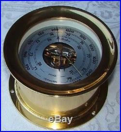 1970's Chelsea Clock Boston Brass Ship's Barometer- Nice