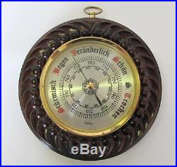 19c. Antique German Barometer Hygrometer Weather Station Fischer