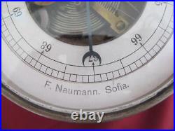19C. ANTIQUE ORIGINAL WORKING BAROGRAPH withCRYSTAL GLASS F. NAUMANN