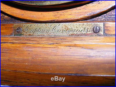 19C CAPTAIN CUMMINGS ANTIQUE CHADBURN & SON LIVERPOOL CARVED OAK SHIP BAROMETER