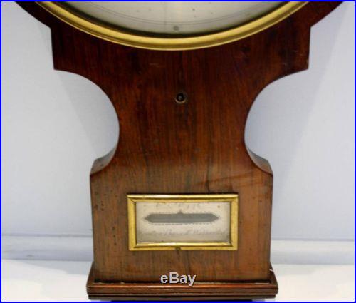 19C Mahogany Wheel Barometer by A. Pozzi Wootton & Bassett w/ Thermometer No Res