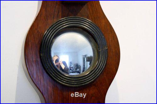 19C Mahogany Wheel Barometer by A. Pozzi Wootton & Bassett w/ Thermometer No Res