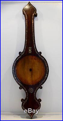 19C Rosewood Tall Barometer Case Only For Restoration MOP Inlay No Reserve