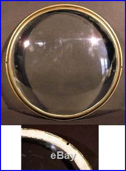 19TH CENTURY (1800s) ENGLISH WHEEL BAROMETER CONVEX GLASS CRYSTAL & BEZEL 8 7/8