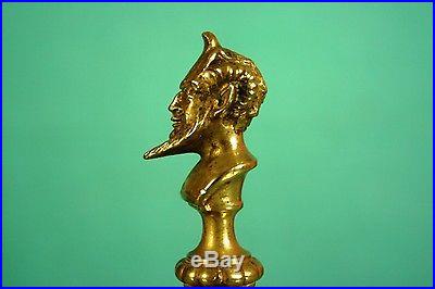 19. C Victorian Brass Thermometer With Faun Head Decoration the scale in R