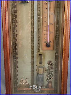 19thC Antique VICTORIAN Era ADMIRAL FITZROY Old WALL WEATHER Station BAROMETER