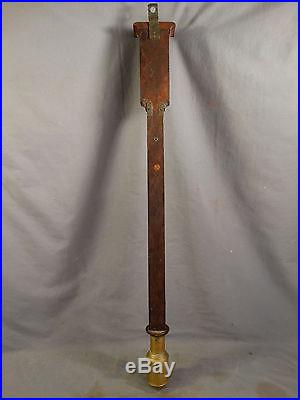 19thC Antique VICTORIAN Era SHIPS Bulkhead STICK BAROMETER Nautical THERMOMETER