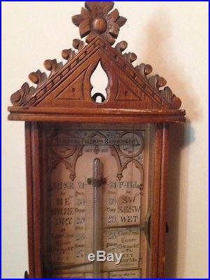 19th CENTURY ANTIQUE ADMIRAL FITZROY WEATHER BAROMETER