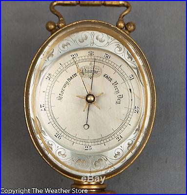 19th C. Antique French Desktop Barometer Thermometer