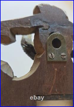 19th C Wood Carved Balck Forest Barometer w Bird