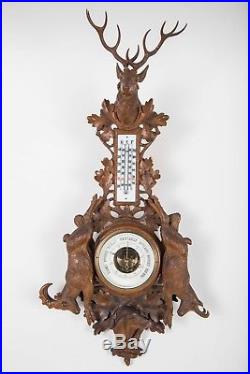 19th Century Black Forest Carved Weather Station