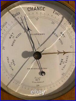 19th Century English Clarkson North Hallerton Wood Case Barometer