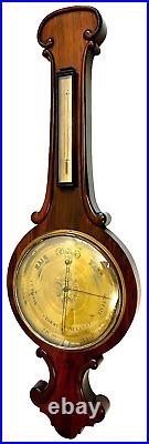 19th Century English Rosewood Wheel Barometer / Thermometer