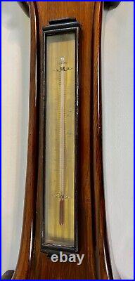 19th Century English Rosewood Wheel Barometer / Thermometer