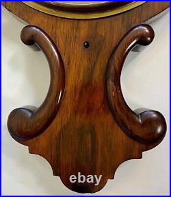 19th Century English Rosewood Wheel Barometer / Thermometer