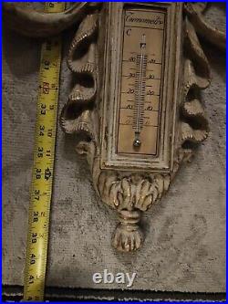 19th Century Italian Carved Louis XVI Style Giltwood Barometer