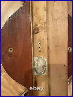 19th Century Large Wooden French Wall Thermometer/Barometer