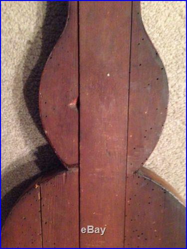 19th Century Mahogany Banjo Type Wall Barometer Thermometer ANTIQUE VINTAGE