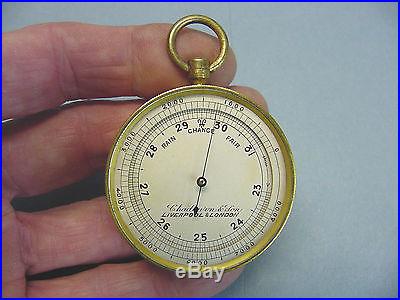 19th Century Small Pocket Altimeter Barometer Liverpool London Chadburn