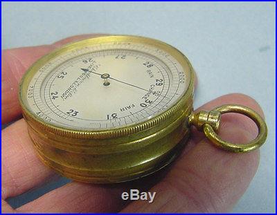 19th Century Small Pocket Altimeter Barometer Liverpool London Chadburn