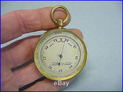 19th Century Small Pocket Altimeter Barometer Liverpool London Chadburn