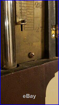 19th c. American N. H. Mahogany Stick Barometer Charles Wilder Woodruff's Patent