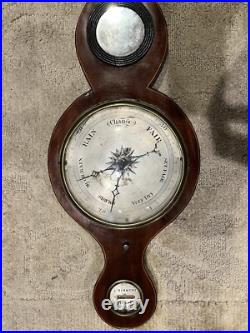 19th c. J. Bianchi Edinburgh Mahogany Banjo Barometer