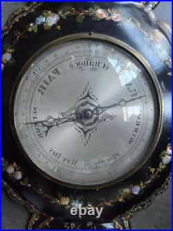 19th c Papier Mache and Mother Of Pearl Victorian Barometer