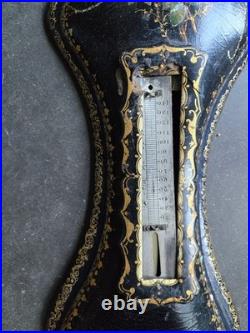 19th c Papier Mache and Mother Of Pearl Victorian Barometer