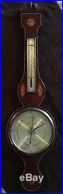 19th century mahogany banjo barometer by D. Borelli of Farnham