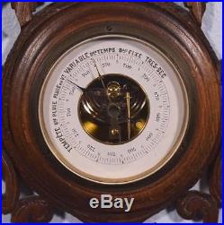 25 Tall Antique Black Forest Barometer/Weather Station in Solid Walnut