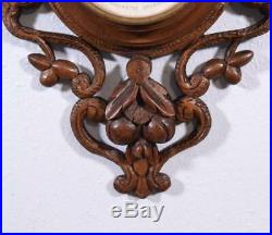 27 Tall Antique Black Forest Barometer Weather Station in Solid Walnut 27 Tall Antique Black Forest Barometer Weather Station in Solid Walnut