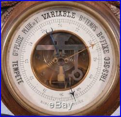 27 Tall Antique Black Forest Barometer Weather Station in Solid Walnut 27 Tall Antique Black Forest Barometer Weather Station in Solid Walnut