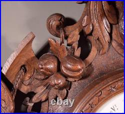 32 Tall Antique French Barometer Weather Station in Solid Oak Wood Hunting