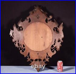 32 Tall Antique French Barometer Weather Station in Solid Oak Wood Hunting