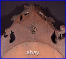 32 Tall Antique French Barometer Weather Station in Solid Oak Wood Hunting