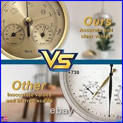 3-in-1 Barometer, Thermometer & Hygrometer Weather Station Wall-Mounted Design