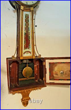 42 Presentation Gilded Front Weight Banjo Clock With Willard Patent Glasses