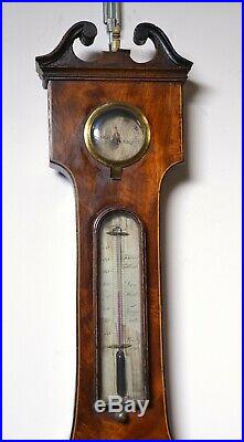 43 in Giant 4 dials Mahogany J. Fagioli Banjo Wheel Barometer 19C Antique Wood