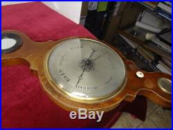 43 in Giant Banjo Wheel Barometer 19C Antique Wood. FOR REPAIR