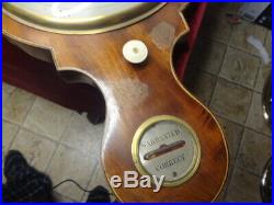 43 in Giant Banjo Wheel Barometer 19C Antique Wood. FOR REPAIR