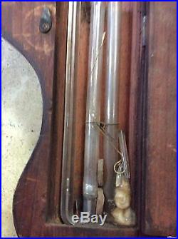 50% OFF! Antique English Barometer & Thermometer in Inlaid Wood Case