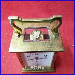8 Day FRENCH Brass Carriage Clock-Porcelain dial Signed Lautier, Toulouse, BEST