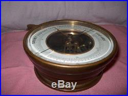 ANEROID BAROMETER SOLID BRASS ANTIQUE MARKED L & G WithANCHOR MARK BROKEN GLASS