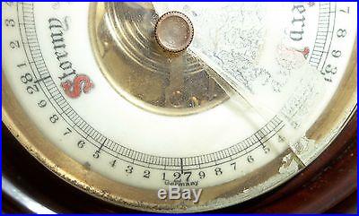 ANTIQUE 1800's or Decorative Ornate Wood Germany BAROMETER THERMOMETER Estate &