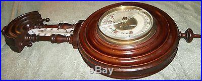 ANTIQUE 1800's or Decorative Ornate Wood Germany BAROMETER THERMOMETER Estate &