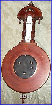 ANTIQUE 1800's or Decorative Ornate Wood Germany BAROMETER THERMOMETER Estate &