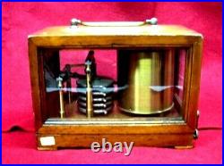 ANTIQUE 1900's BAROGRAPH R. F. RICHARD FRERES THERMOETER SCALE PARIS #37876 WithKEY