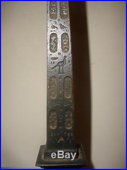 ANTIQUE 19THC FRENCH MONUMENT OBELISK THEMOMETER with Pharaoh Ramesse symbolss